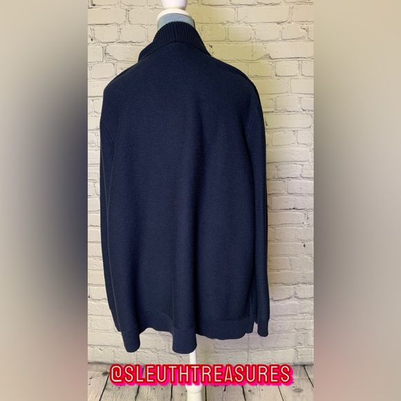 Women’s Tommy Hilfiger Open Cardigan Sweater Navy Blue Cozy Warm Size XXL - Picture 4 of 5